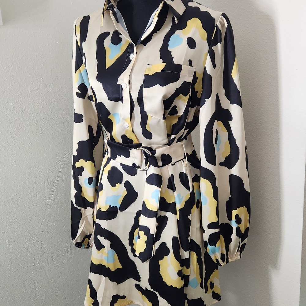 Leopard Print Shirt Dress